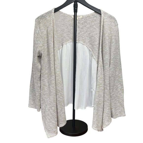 Living Doll Textured Knit White/Beige Cardigan Women’s S - Picture 2 of 7